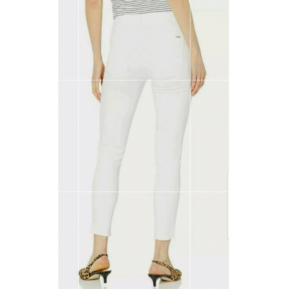 Ella Moss Women's Junior's High Rise Slim Straight Ankle 26" Inseam Jeans White - Picture 5 of 12